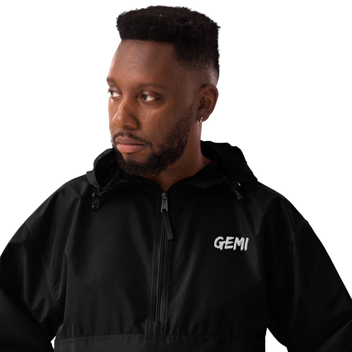 Black "GEMI" Champion Packable Jacket